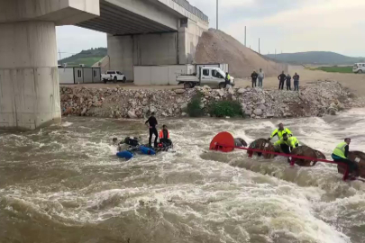 Bursa'da dere ortasında can pazarı: 10 işçi vinçle kurtarıldı