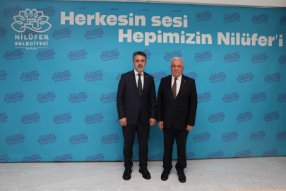 Nilüfer’de hizmet ve iş birliği zirvesi: Şahin Biba’dan Şadi Özdemir’e ziyaret