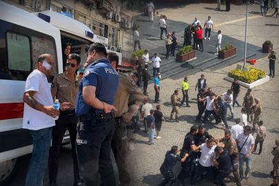Bursa Adliyesi önünde meydan kavgası! Dava öncesi ortalık karıştı