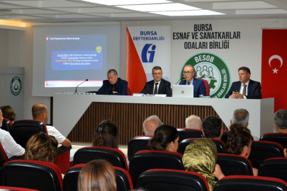 Bursa'da esnaflar vergi borçlarında düşük faizli ödeme ve taksitle ilgili bilgilendirildi