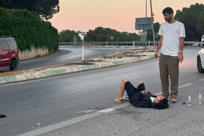 Kumla anayolunda motosiklet yan yattı: Yaralılar var!