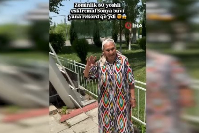 Özbekistan'da 80 yaşındaki kadın ekstrem hareketleriyle şaşırttı
