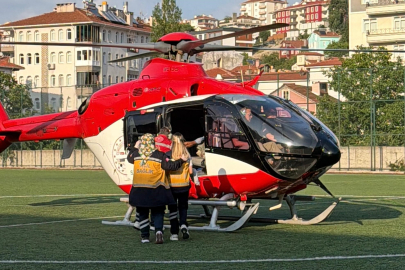 Üzerine kaynar su dökülen bebek için helikopter ambulans havalandı