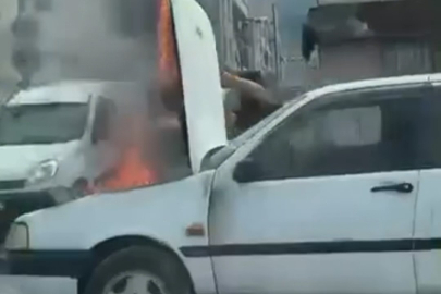 Bursa'da seyir halindeki otomobil alev alev yandı!