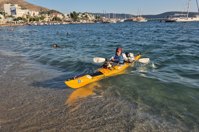 İstanbul'dan kanosuyla yola çıkan Halil Uzel 83 gün sonra Bodrum'a ulaştı