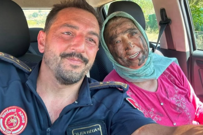 KOAH hastası Hanife Teyze hastalığını unuttu, alevlerin üzerine koştu