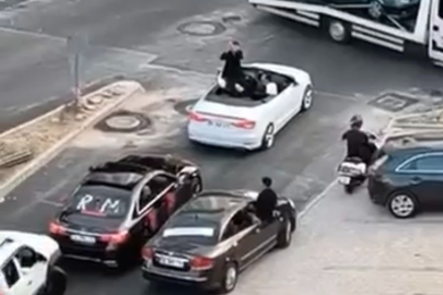 Bursa Nilüfer'de düğün konvoyu yolu trafiğe kilitledi!