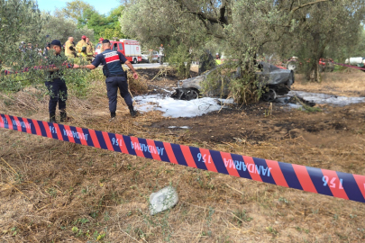 Zeytinliğe uçan araç alev aldı: 1 ölü, 1'i çocuk 5 yaralı
