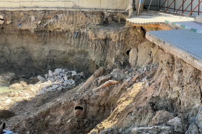 Mudanya'da okul bahçesinde çökme: İnşaat kazısı facia getirecekti
