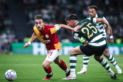 Devler Ligi'nde ilk yarı sona erdi: Galatasaray deplasmanda Sporting ile 1-1 berabere
