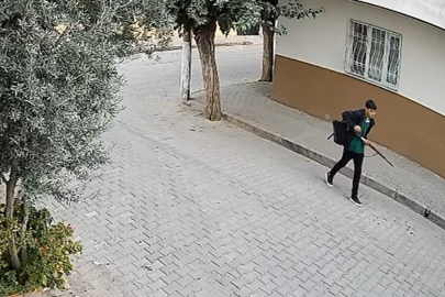 Okul önünde silahlı saldırı yapan şahsın görüntüleri kamerada