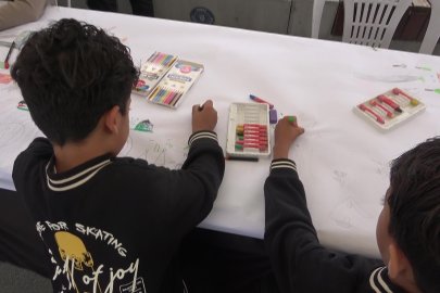 "Filistinli Çocuklar İçin Çiz" etkinliğinde duygu dolu anlar