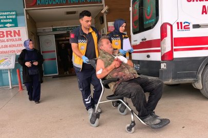 Odun keserken motorlu testereye elini kaptırıp yaralandı