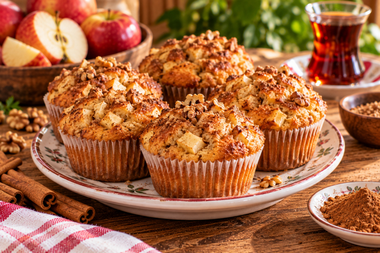 Tarçınlı Elmalı Muffin: Çay Saatlerine Mis Kokulu Bir Lezzet