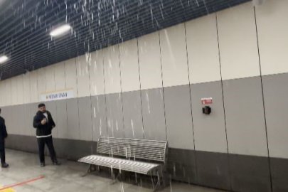 Yenibosna Metrosu'nun tavanından su sızmaya başladı