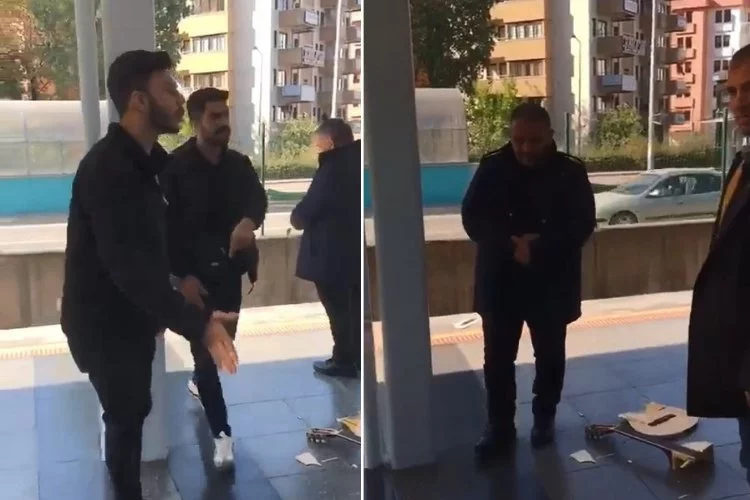 Bursa'da sokak müzisyeni gitarını kırdı!