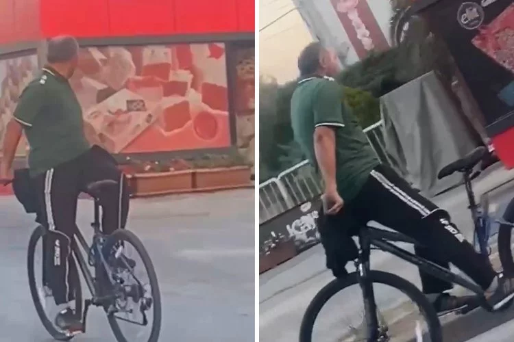 Bursa'da bisikletli "Nasreddin Hoca"