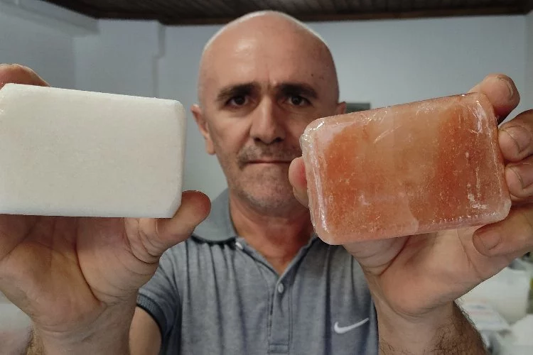 Bursa'da kellerin tercihi tuz sabunu