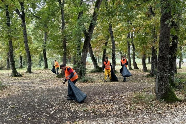 Bursa'da piknikçilerin bıraktığı çöpleri topladılar