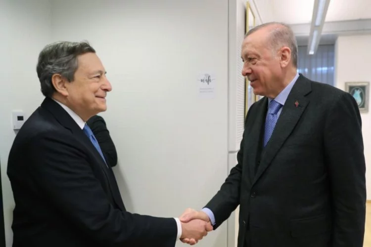 Cumhurbaşkanı Erdoğan, İtalya Başbakanı Mario Draghi ile bir araya geldi