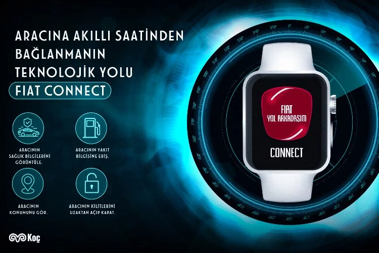 Türkiye’nin ilk ve en kapsamlı bağlantılı araç teknolojisi “FIAT Connect”  akıllı saatler ile entegre  kullanılabilecek