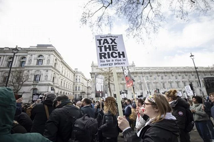 İngiltere'de hayat pahalılığı protestosu