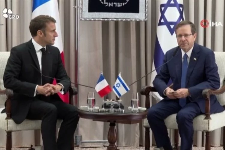 Macron, Herzog ve Netanyahu ile görüştü