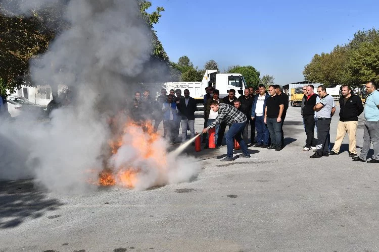 Osmangazi personeline yangın tatbikatı